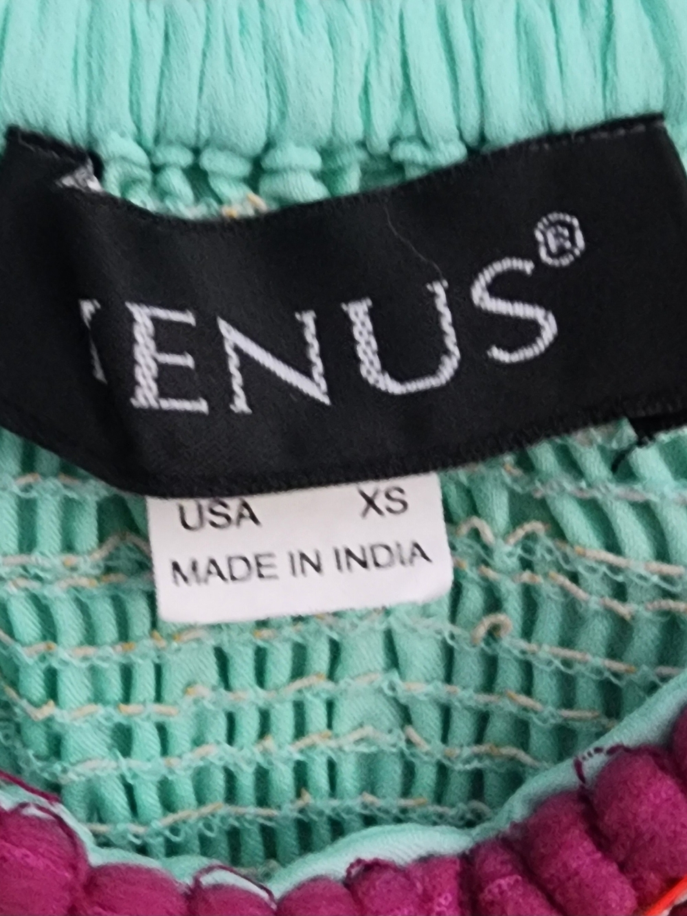 VENUS Aqua Maxi Dress with Multicolor Crochet Bodice - Picture 3 of 3